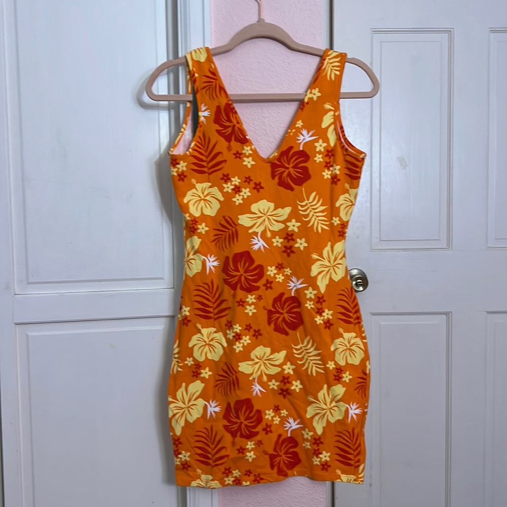 NEW orange tropical dress